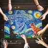 Vincent van gogh paintings starry night cat jigsaw puzzle