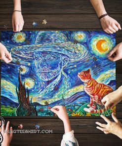 Vincent van gogh paintings starry night cat jigsaw puzzle