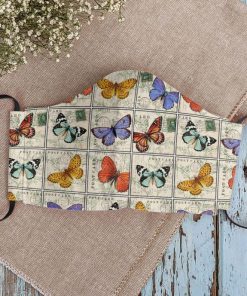 Vintage butterfly collection anti-dust cotton face mask 2