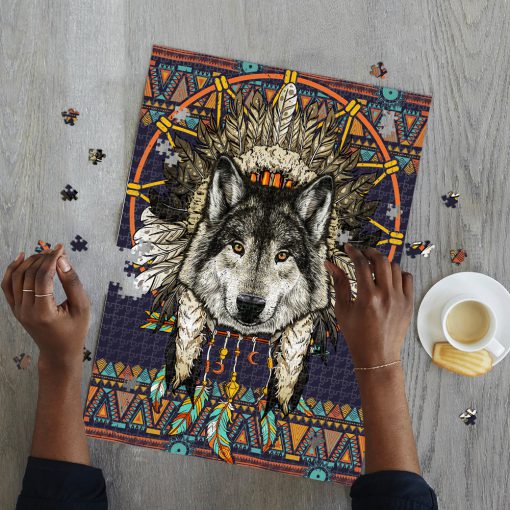 Wolf dreamcatcher native america jigsaw puzzle 2