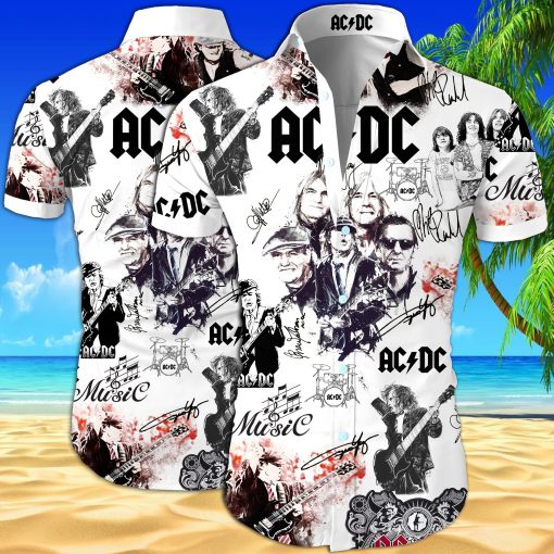 ACDC all over printed hawaiian shirt 1