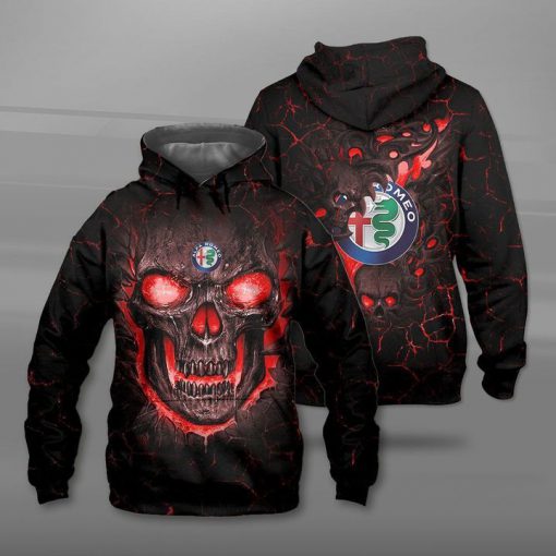 Alfa romeo lava skull full printing hoodie
