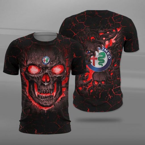 Alfa romeo lava skull full printing tshirt