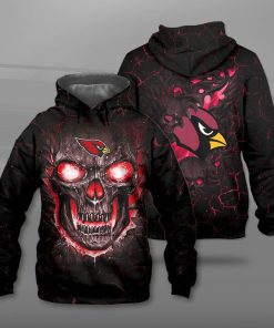 Arizona cardinals lava skull full printing hoodie