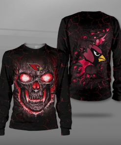 Arizona cardinals lava skull full printing sweatshirt