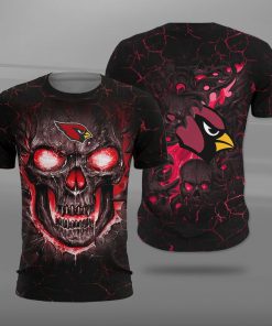 Arizona cardinals lava skull full printing tshirt