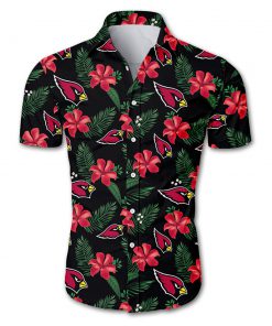 Arizona cardinals tropical flower hawaiian shirt 2