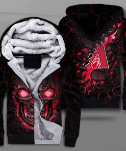 Arizona diamondbacks lava skull full printing fleece hoodie