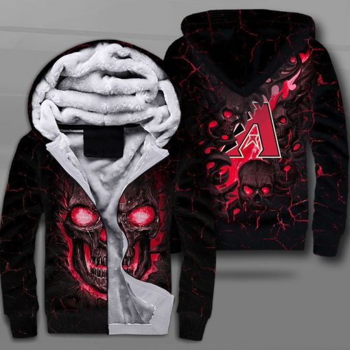 Arizona diamondbacks lava skull full printing fleece hoodie