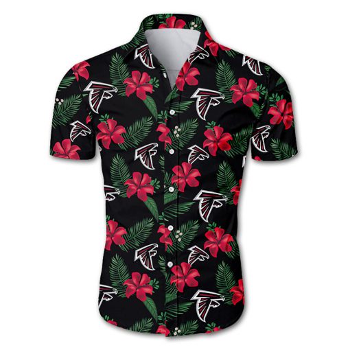 Atlanta falcons tropical flower hawaiian shirt 2