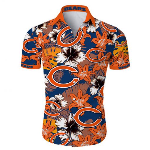 Chicago bears tropical flower hawaiian shirt 2