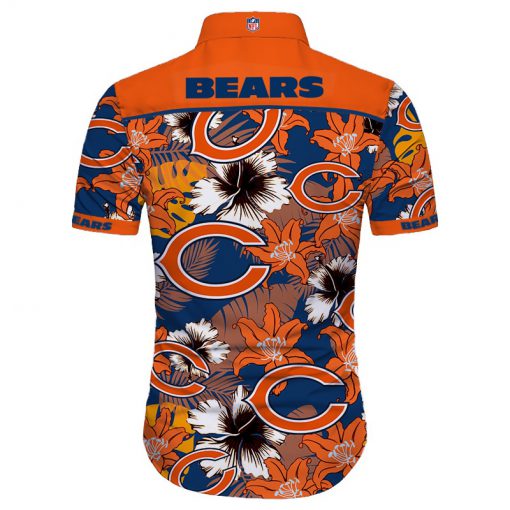 Chicago bears tropical flower hawaiian shirt 3