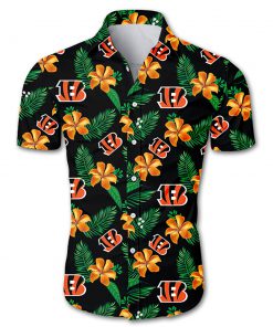 Cincinnati bengals tropical flower hawaiian shirt 2
