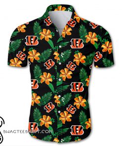 Cincinnati bengals tropical flower hawaiian shirt