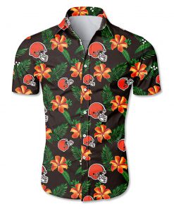 Cleveland browns tropical flower hawaiian shirt 1