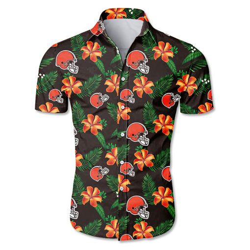 Cleveland browns tropical flower hawaiian shirt 3