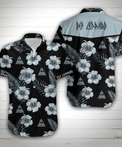 Def leppard floral hawaiian shirt 1