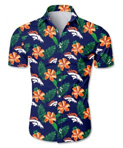 Denver broncos tropical flower hawaiian shirt 1