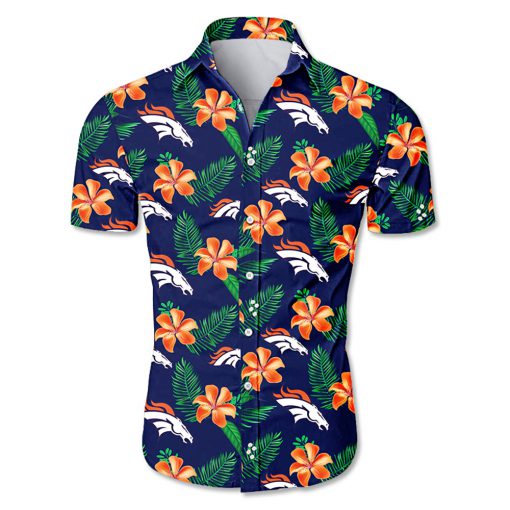 Denver broncos tropical flower hawaiian shirt 1
