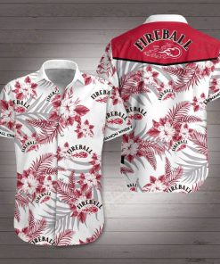 Fireball cinnamon whisky hawaiian shirt 1