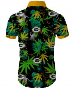 Green bay packers cannabis all over printed hawaiian shirt 4