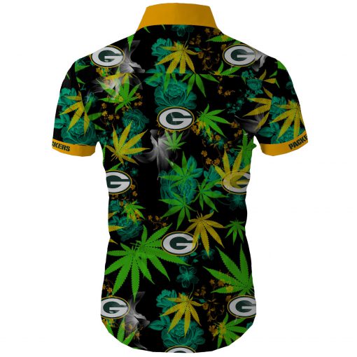 Green bay packers cannabis all over printed hawaiian shirt 4