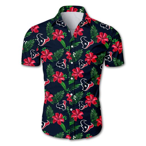 Houston texans tropical flower hawaiian shirt 1