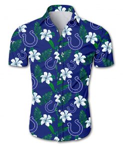 Indianapolis colts tropical flower hawaiian shirt 1