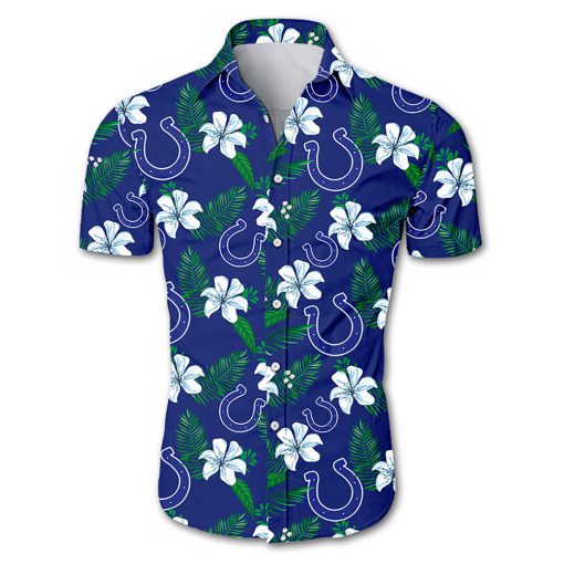 Indianapolis colts tropical flower hawaiian shirt 1