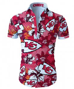 Kansas city chiefs tropical flower hawaiian shirt 1
