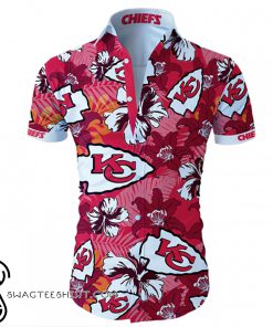 Kansas city chiefs tropical flower hawaiian shirt