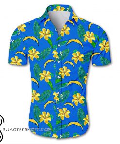 Los angeles chargers tropical flower hawaiian shirt