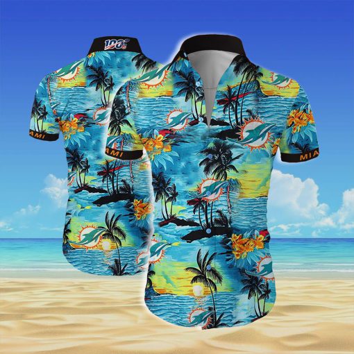 Miami dolphins team all over printed hawaiian shirt 2