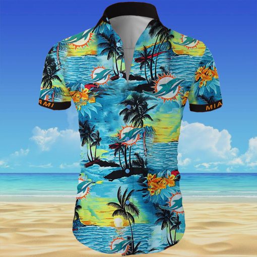 Miami dolphins team all over printed hawaiian shirt 3