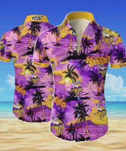 Minnesota vikings team all over printed hawaiian shirt 1
