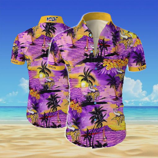 Minnesota vikings team all over printed hawaiian shirt 2