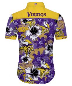 Minnesota vikings tropical flower hawaiian shirt 3