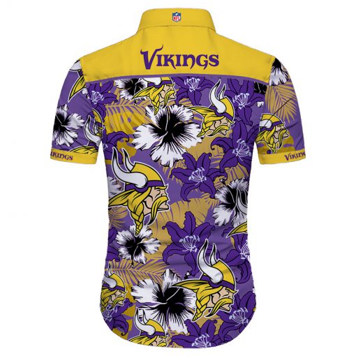 Minnesota vikings tropical flower hawaiian shirt 4