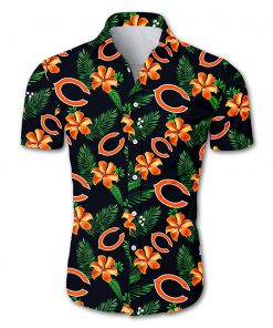 NFL chicago bears tropical flower hawaiian shirt 1