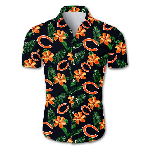 NFL chicago bears tropical flower hawaiian shirt 2