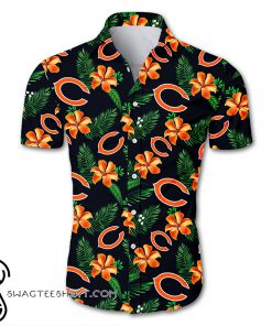 NFL chicago bears tropical flower hawaiian shirt