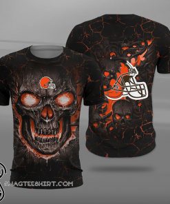 NFL cleveland browns lava skull full printing shirt