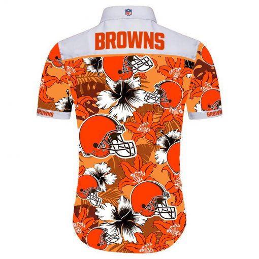 NFL cleveland browns tropical flower hawaiian shirt 3