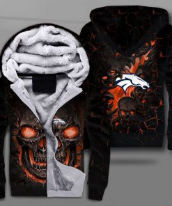 NFL denver broncos lava skull full printing fleece hoodie
