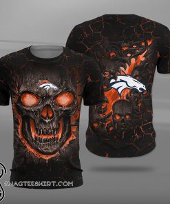 NFL denver broncos lava skull full printing shirt