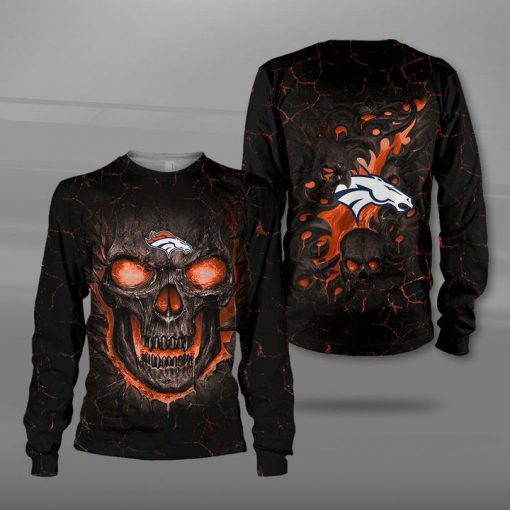 NFL denver broncos lava skull full printing sweatshirt