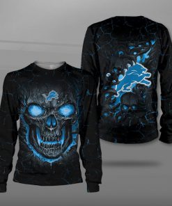 NFL detroit lions lava skull full printing sweatshirt