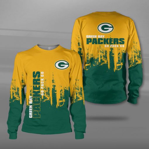 NFL green bay packers go pack go full printing sweatshirt