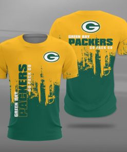 NFL green bay packers go pack go full printing tshirt