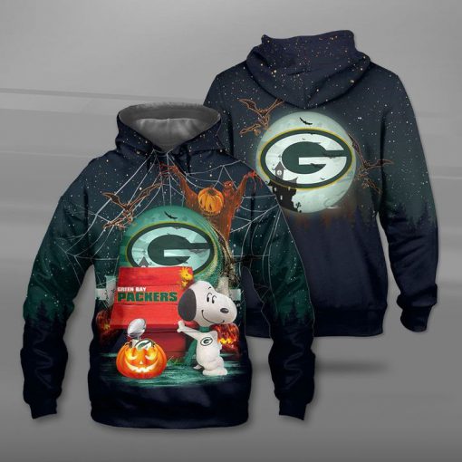 NFL green bay packers snoopy full printing hoodie
